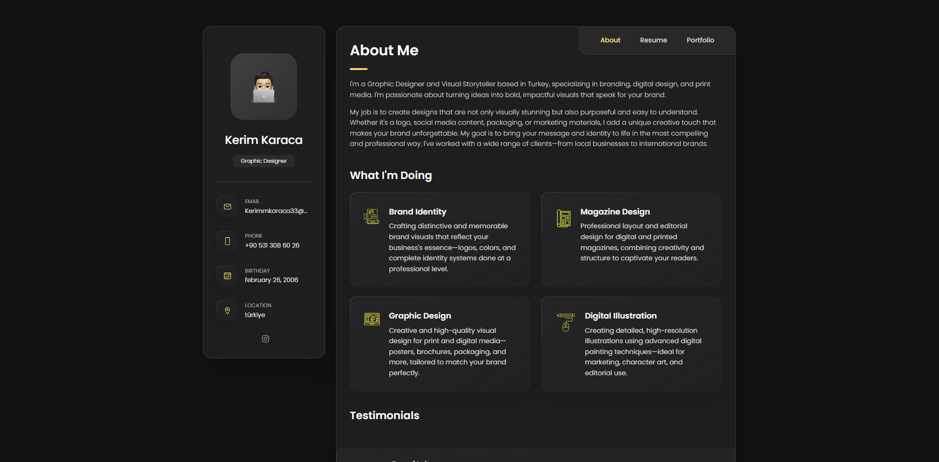 Kerim Portfolio Project